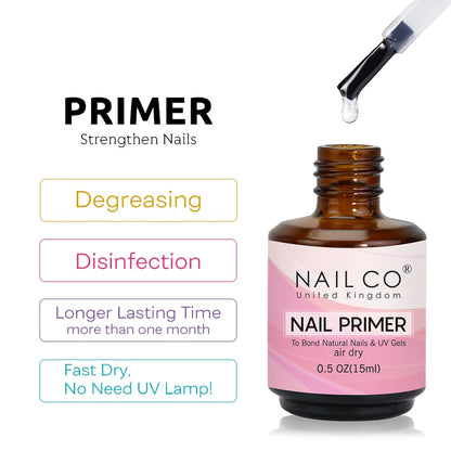 NAILCO 15ml Air Quick Dry Nail Primer Gel Nail Art Gel Lacquer Vernis Gel Desiccant Long Lasting UV Gel To Bond Natural Nails