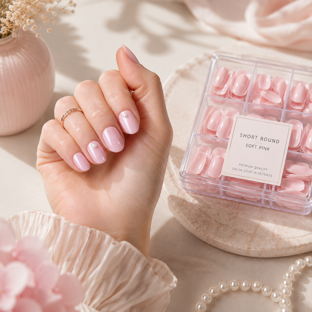 120 PCS Box Almond Shaped Pink Nail Piece White French Press On Nails Almond Shape Press on Nails Young Girls acrylic Nails